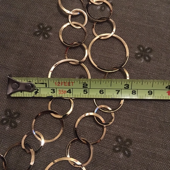 Vintage Long Gold Tone Circle Chain Sweater Necklace or Belt (?) - Picture 4 of 6